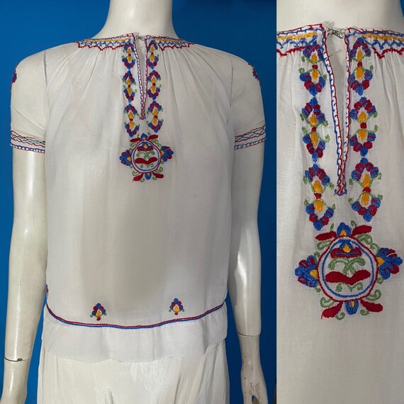 1930s Hungarian peasant blouse