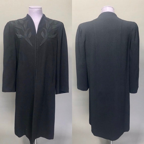1940s swagger coat with cordé soutache