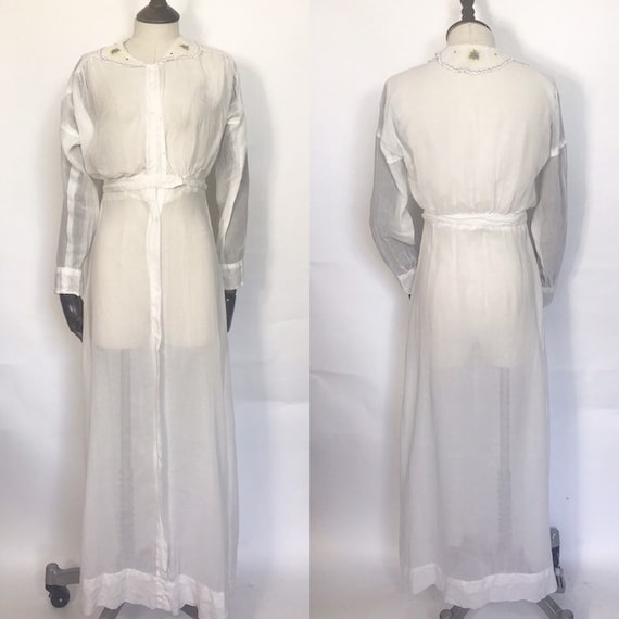 1910s lawn dress with embroidery