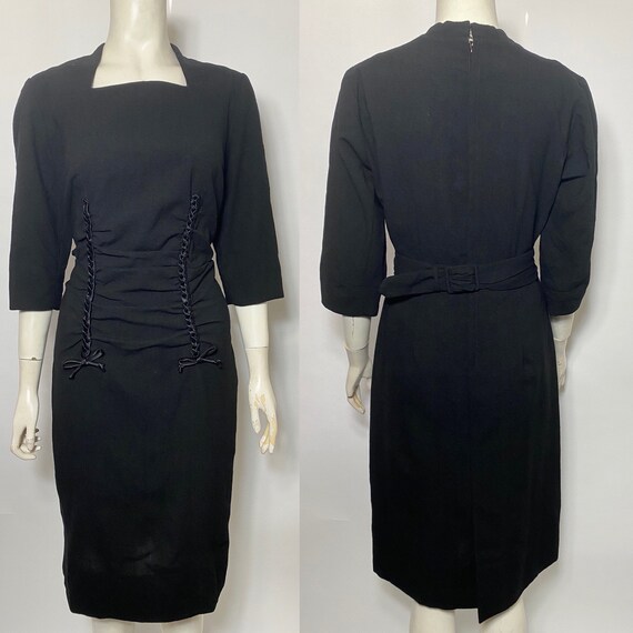1950s wiggle dress, secretary dress