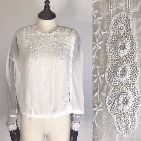 1910s blouse with irish crochet inserts