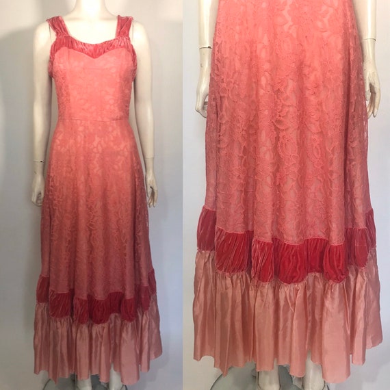 1950s lace evening dress or prom dress