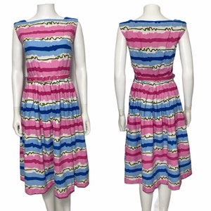 1950s summer dress with paintbrush stripes