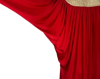 Kaftan de noche Bill Tice de finales de los 70, diosa roja y