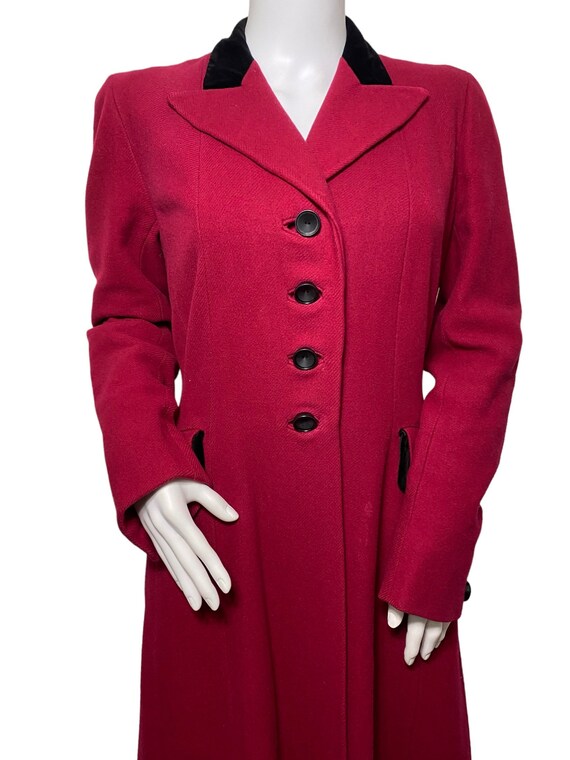 1940s princess coat, red fit and flare - Gem