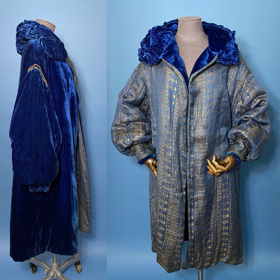 1920s opera coat, reversible lame and velvet