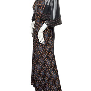 Iconic Rare Precious 1970s Jean Varon Autumnal Midi Dress