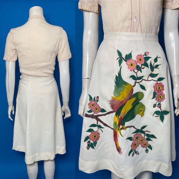 Hand painted 1940s skirt