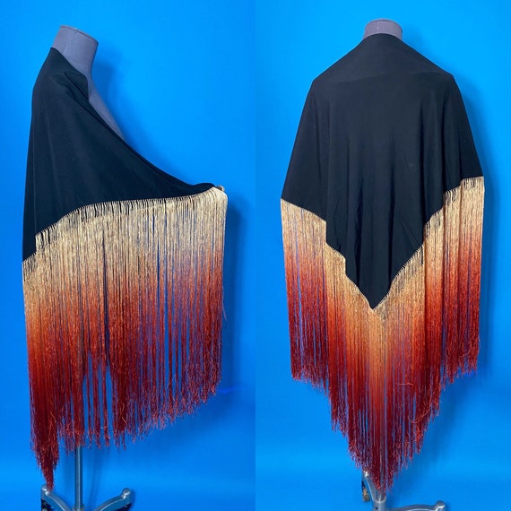 1920s piano shawl with ombre fringe