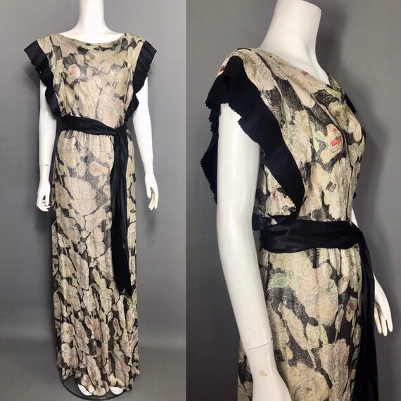 1930s lamé evening dress