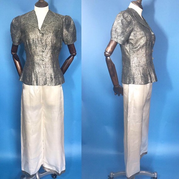 1930s pyjamas with lamé jacket