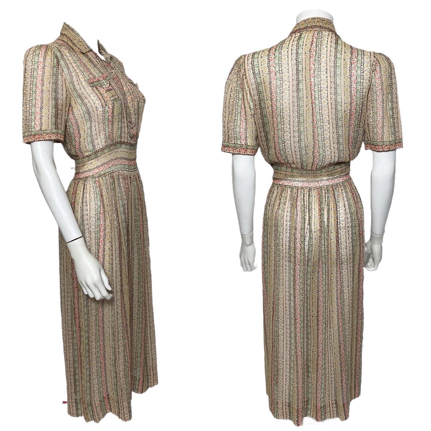 1930s Tea Dress With Floral Print Etsy UK