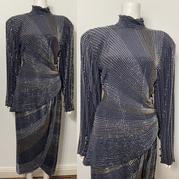 1980s does 40s beaded sarong dress