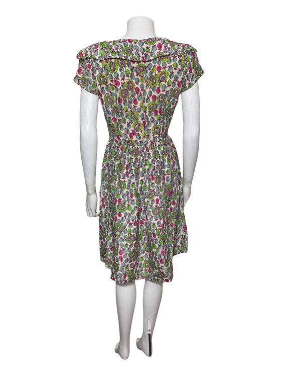 1940s novelty print dress in silk - image 4