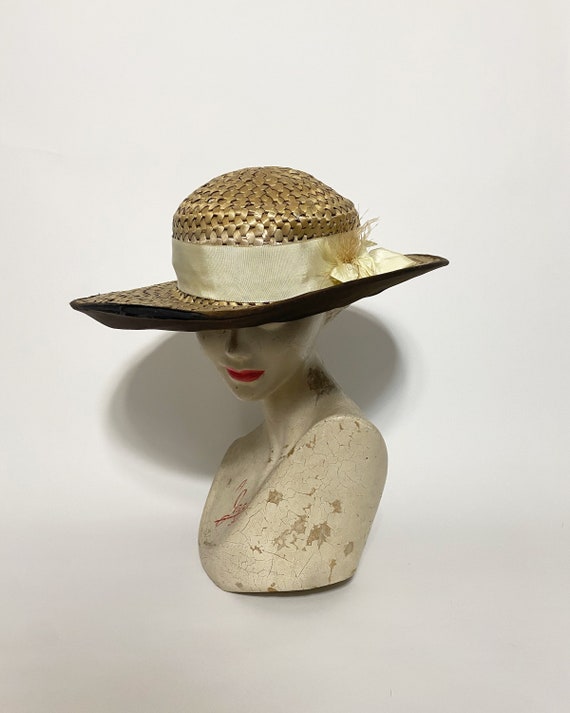 1920s straw hat - large size