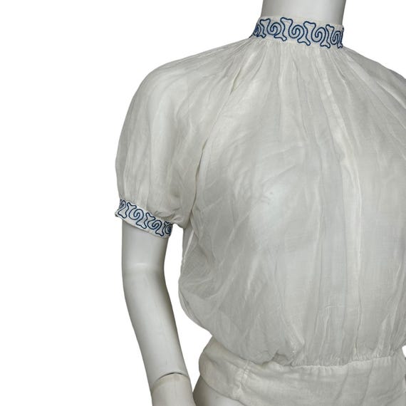 1930s Peasant Blouse - silver emb main image 1