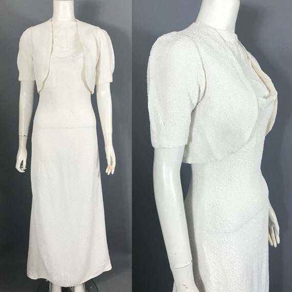 1930s backless gown with bolero