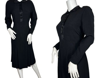 1940s dress in a satin backed crepe