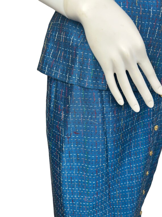 Early 1980s blue silk Bellville Sassoon skirt suit - image 3