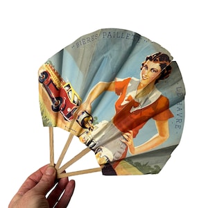 Advertising fan C1930s for Biere Paillette.