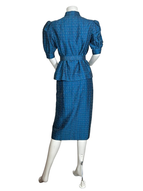 Early 1980s blue silk Bellville Sassoon skirt suit - image 4