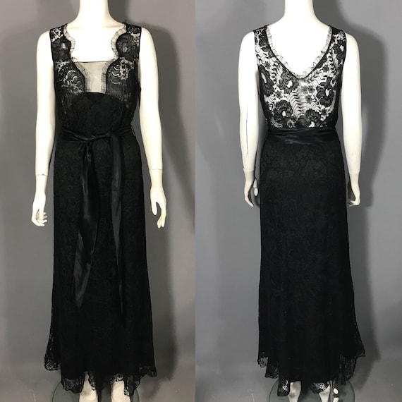 1930s lace evening gown