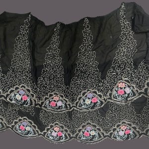 1920s beaded skirt panels, silk chiffon