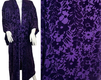 1930s purple silk devoré kimono robe