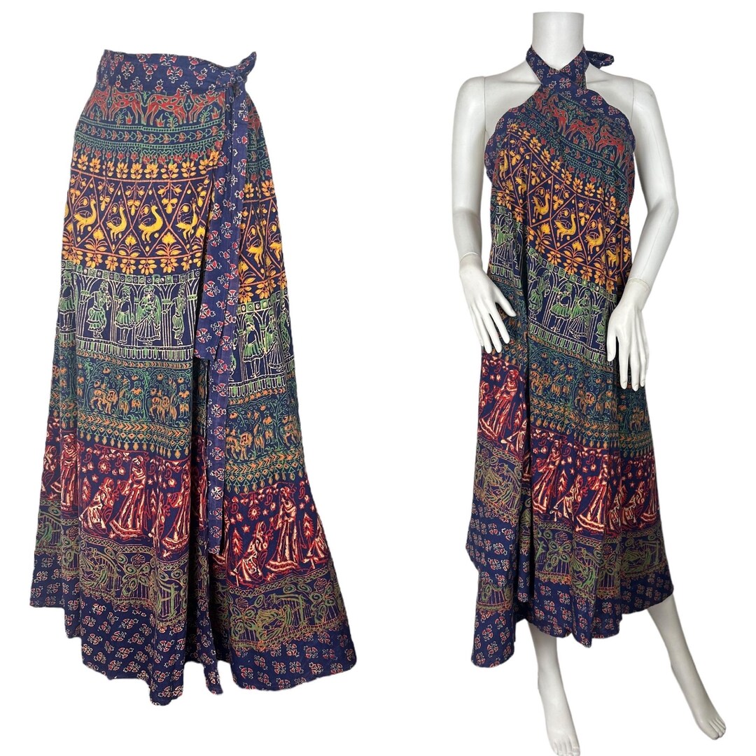 1970s Indian Block Print Maxi