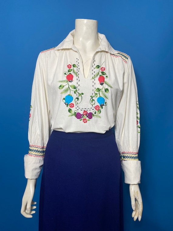 1960s Mexican blouse, peasant blouse