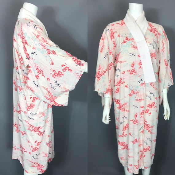 1930s kimono or yukata in floral rayon