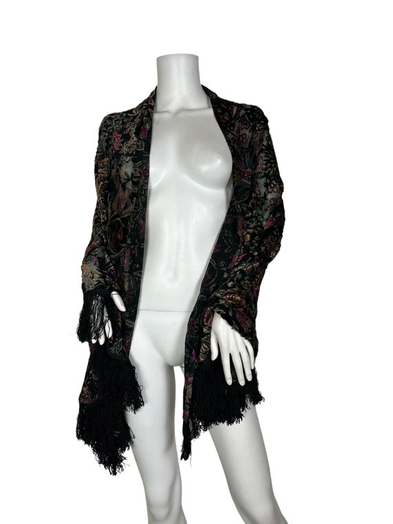 1920s 30s devore shawl, devoré - image 2