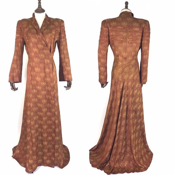 1930s silk lamé brocade coat