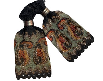 Victorian misers purse with Paisley design