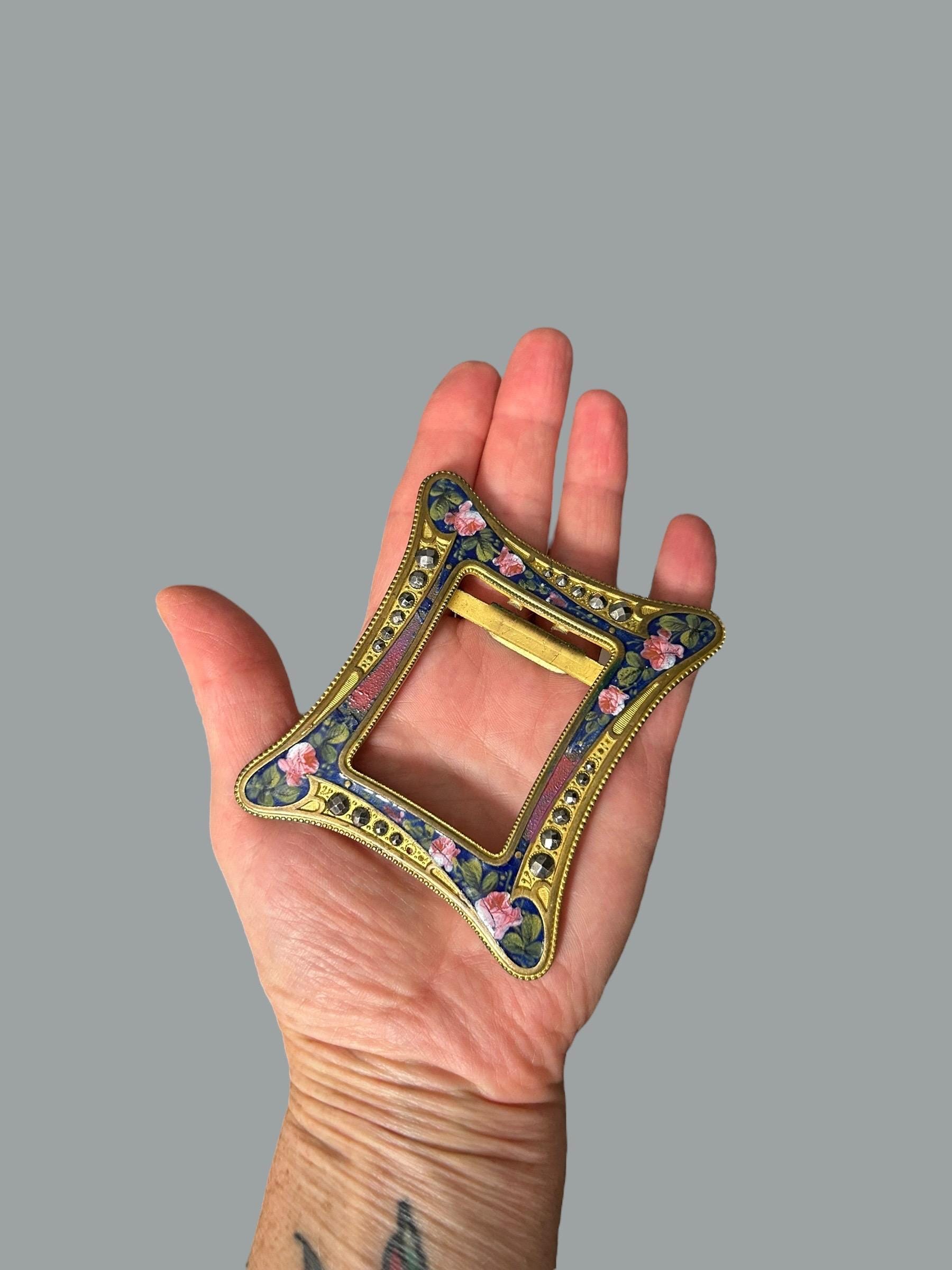 Antique Enamel Belt Buckle, Art Nouveau - Etsy Israel
