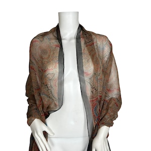 19th early 20th century paisley chiffon shawl