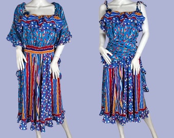 Early 80s Diane Freis sun dress with shawl