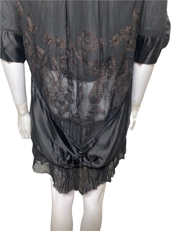 1910s or 20s tunic blouse with beading and embroi… - image 6