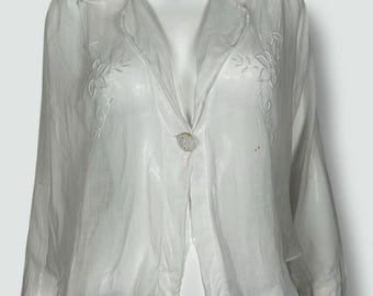 1910s 1920s hand embroidered blouse AS IS
