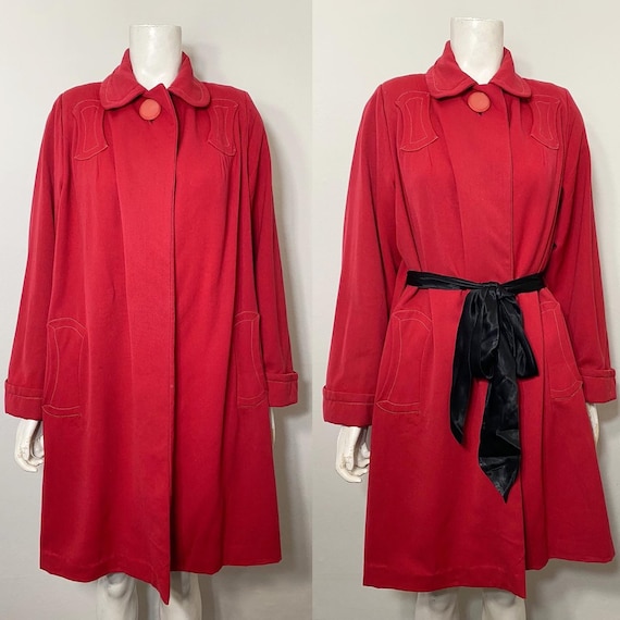 Red 1950s swing coat