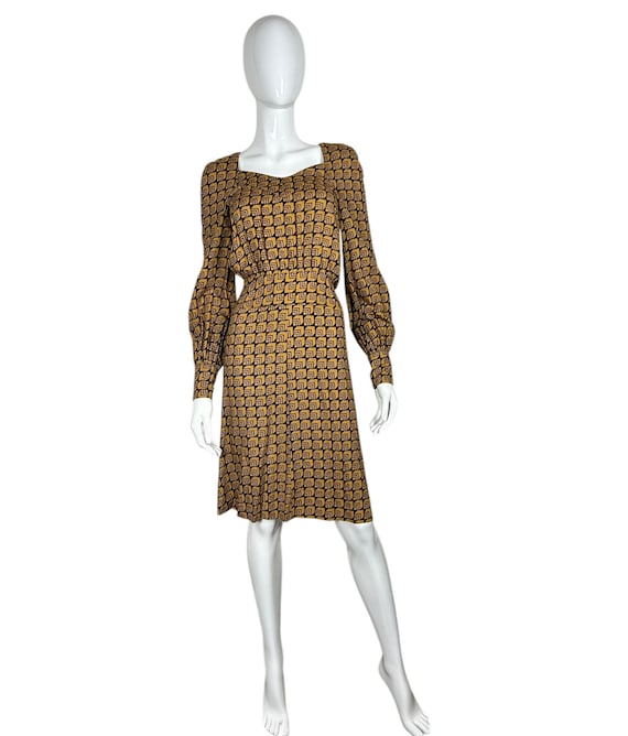 1970s Biba dress with art deco inspired print