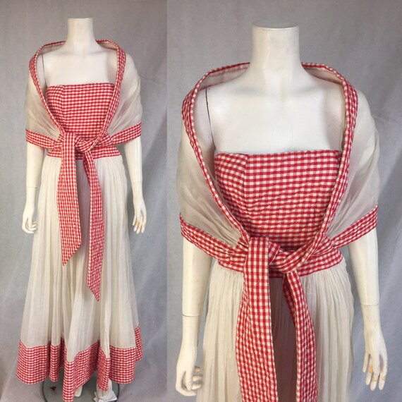 Ceil Chapman 1940s evening gown