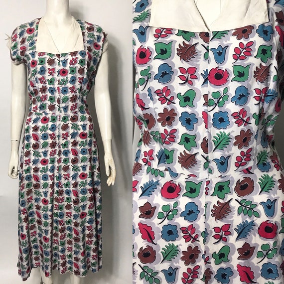 1930s day dress with floral print