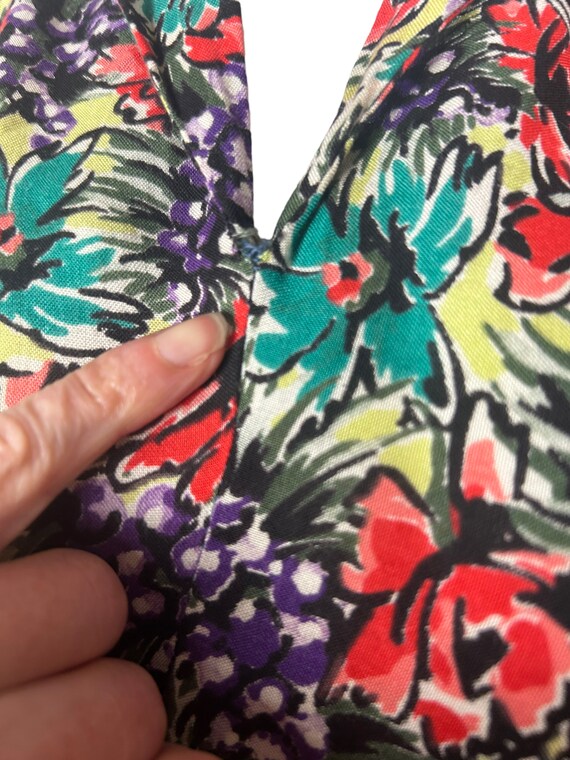 1940s tea dress in floral rayon - image 6