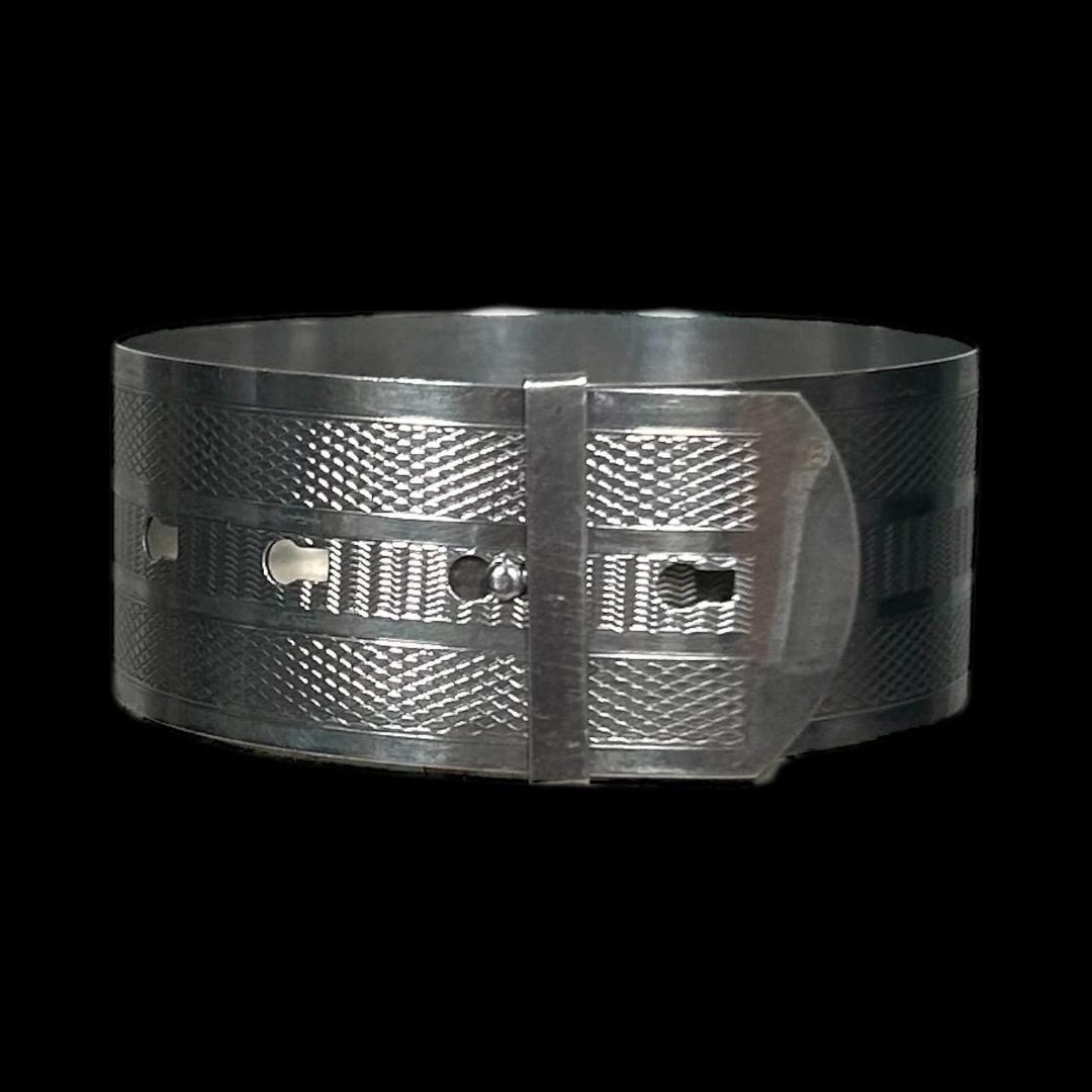 1930s Silver Belt Bracelet, Engine Turned Bangle - Etsy UK