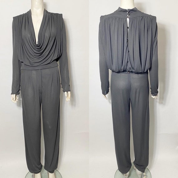 1970s Bill Gibb jersey trouser set with blouse - image 2