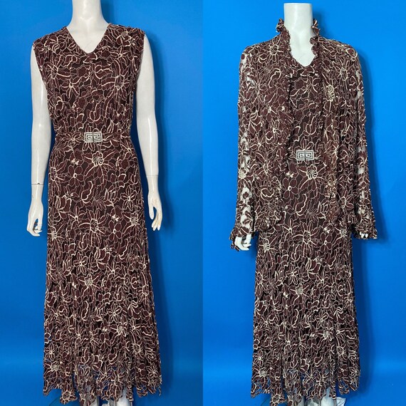 1930s lace evening dress, as is