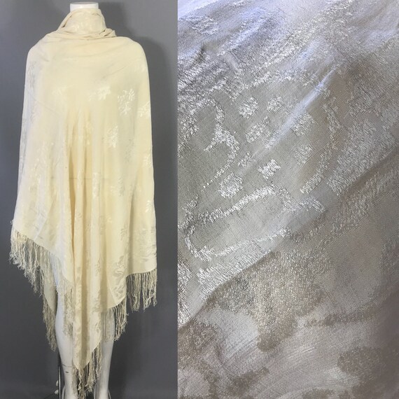 victorian wedding shawl in silk damask