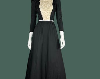 Edwardian dress, two piece set with polka dot lining