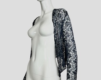 Chaqueta de encaje azul marino de los años 30